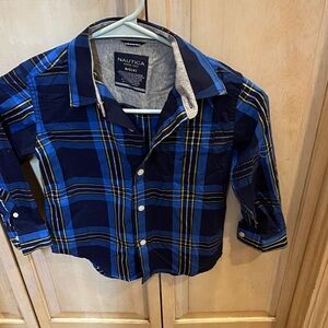 Nautica Boys Blue & Yellow Plaid Button-Down Shirt